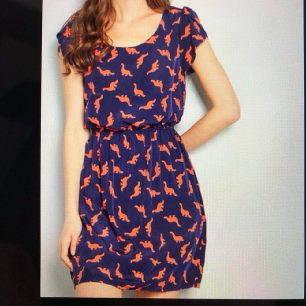 Modcloth Oh My Gosh Dinosaur Print Dress Size 3XL Dino Fit Flare